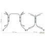 Aliya H 500 table base, chrome, grey plastic