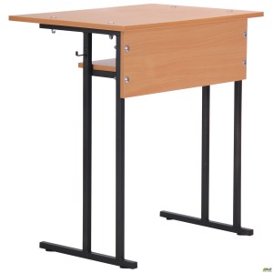 Auditorium single desk with shelf, growth group 6 (700x500x760mm), beech
