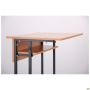 Auditorium single desk with shelf, growth group 6 (700x500x760mm), beech