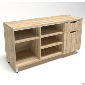 Тумба стаціонарна Delta DL-401R (1200х400х675мм) Блэквуд Ячмінний/Опора білий біж