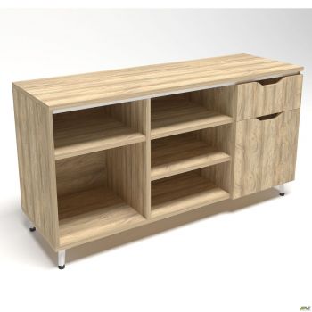 Тумба стаціонарна Delta DL-401R (1200х400х675мм) Блэквуд Ячмінний/Опора білий біж