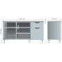 Тумба стаціонарна Delta DL-401R (1200х400х675мм) Блэквуд Ячмінний/Опора білий біж