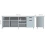 Тумба стаціонарна Delta DL-402R (1600х400х675мм) Блеквуд Ячмінний / Опора білий беж
