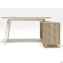 Delta DL-113R workstation (1590x1200x750mm), Blackwood Barley / White frame / Beige-white legs