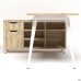 Delta DL-113L Workstation with USB 1590x1200x750 Blackwood Barley / White Frame / White-Beige Legs