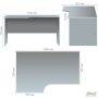 SL-211 corner desk (1390×900×750 mm), Liberty elm