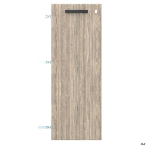 SIG-711 chipboard door R for SIG10 cabinet (392x1080x18mm), lock, black handle/Smoked Liberty Elm