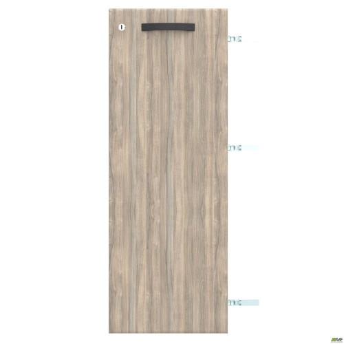 SIG-711 chipboard door L for SIG10 cabinet (392x1080x18mm), lock, black handle/Smoked Liberty Elm