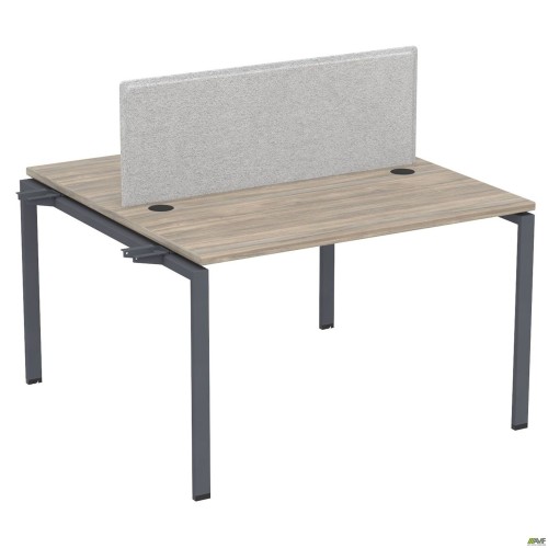 Элемент станции с кронштейнами одинар.+Перегородка SIG-503 (1187х1200х750) Черный граф/Вяз Либерти/Серый