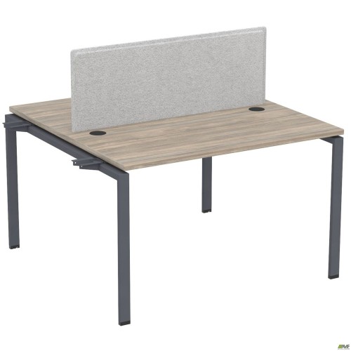 Элемент станции с кронштейнами одинар.+Перегородка SIG-504 (1387х1200х750) Черный граф/Вяз Либерти/Серый