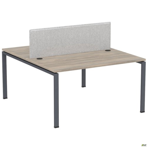 SIG-163 Workstation with partition (1187x1600x750) Black graphite/Liberty elm/Grey
