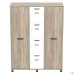 Locker cabinet SIG-605 (1450x550x1900mm) Black graphite/Smoked Liberty Elm/White