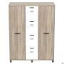 Шафа Locker SIG-605 (1450х550х1900мм) Чорний графіт/В'яз Ліберті Димчастий/Білий