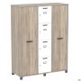 Шафа Locker SIG-605 (1450х550х1900мм) Чорний графіт/В'яз Ліберті Димчастий/Білий