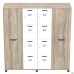 Шафа Locker SIG-605-1 (1850х550х1900мм) Чорний графіт/В'яз Ліберті Димчастий/Білий