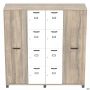Шафа Locker SIG-605-1 (1850х550х1900мм) Чорний графіт/В'яз Ліберті Димчастий/Білий