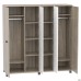 Шафа Locker SIG-605-1 (1850х550х1900мм) Чорний графіт/В'яз Ліберті Димчастий/Білий