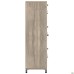 Locker cabinet SIG-606 (1450x420x1400mm) Black graphite/Smoked Liberty Elm/White