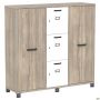 Шафа Locker SIG-606 (1450х420х1400мм) Чорний графіт/В'яз Ліберті Димчастий/Білий