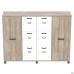 Шафа Locker SIG-606-1 (1850х420х1400мм) Чорний графіт/В'яз Ліберті Димчастий/Білий