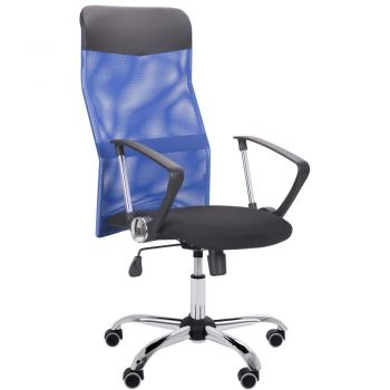 Ultra Chrome chair, A-1 seat / blue mesh back, black Skaden insert