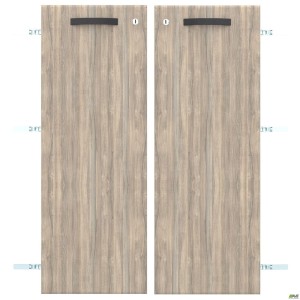 Двері SIG-714 ДСП R+L до SIG12,601 (792х1090х18мм) з замком Ручки Чорный/В'яз Ліберті Димчастий