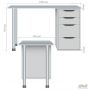 Стіл комп'ютерний Blond BL-102 (1200х600х750) Білий Перл / Білий беж
