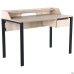 Pluto Top SH computer desk (1200×600×750 mm), Oak Endgrain/Black graphite