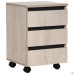 Pluto SM1 mobile pedestal (400x400x580H), oak Endgrain