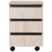 Pluto SM1 mobile pedestal (400x400x580H), oak Endgrain
