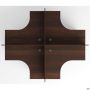 4-Person Workstation MG-341 (2418x2048x750mm) Dark walnut