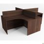 4-Person Workstation MG-341 (2418x2048x750mm) Dark walnut