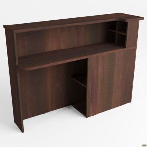 MG-531L reception desk return unit (400x1500x1075mm), dark walnut, left-hand