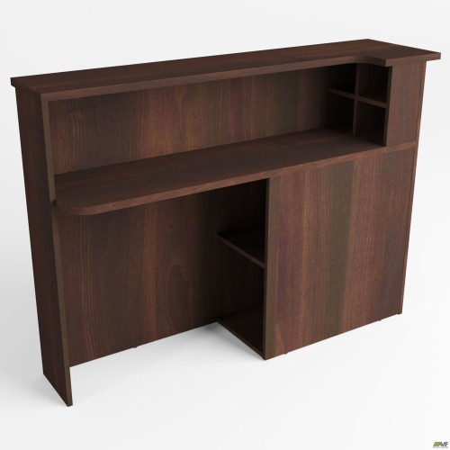 MG-531L reception desk return unit (400x1500x1075mm), dark walnut, left-hand