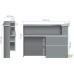 MG-531L reception desk return unit (400x1500x1075mm), dark walnut, left-hand