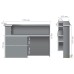MG-531R reception desk return unit (400x1500x1075mm), dark walnut, right-hand