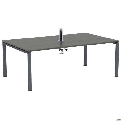 Conference table 1800x1200x750H Set 9, Smoky Liberty Elm/Black Graphite