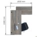 Executive desk set 10, Smoky Liberty Elm, black graphite