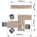 Executive desk set 11, Smoky Liberty Elm, black graphite