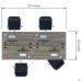 Manager desk set for 4 workstations, Set 15, Smoky Liberty Elm / Black Graphite