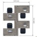Manager desk set for 4 workstations, Set 17, Smoky Liberty Elm / Black Graphite