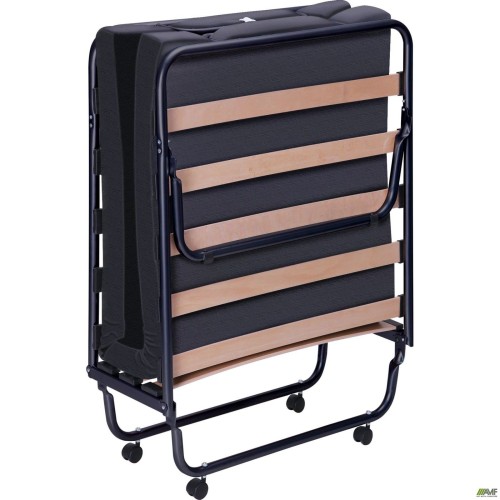 Classic folding bed, black, with mattress, 1900x800, A-1