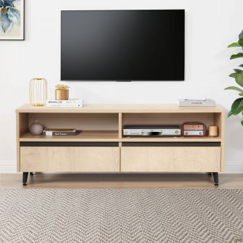 Тумба под ТВ Pluto TV-1 (1200х450х500Н) Дуб Ендгрейн/Чорний графіт