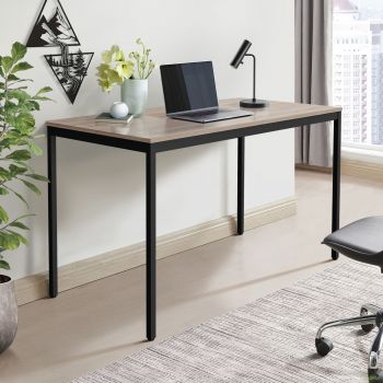 Turin Knock-down Desk (1187x600x750H) Black graphite/Sonoma oak