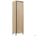 Wardrobe cabinet Welcome (550x400x1960mm) black graphite, Sonoma Oak