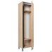Wardrobe cabinet Welcome (550x400x1960mm) black graphite, Sonoma Oak