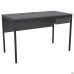 Oslo Desk with drawer (1187x600x750) Black graphite, Grey Slate