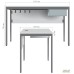 Oslo Desk with drawer (1187x600x750) Black graphite, Grey Slate