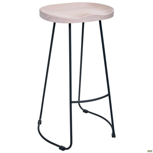 Jam bar chair, black graphite frame, whitened ash seat