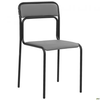 Askona chair, black frame, grey faux leather